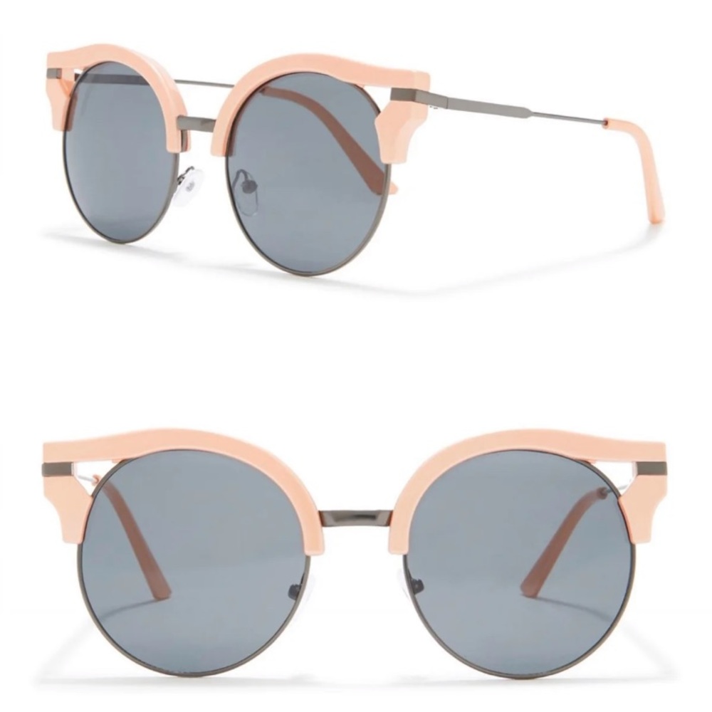 Joe’s Jeans Round Satin Gold Cat Eye Sunglasses
